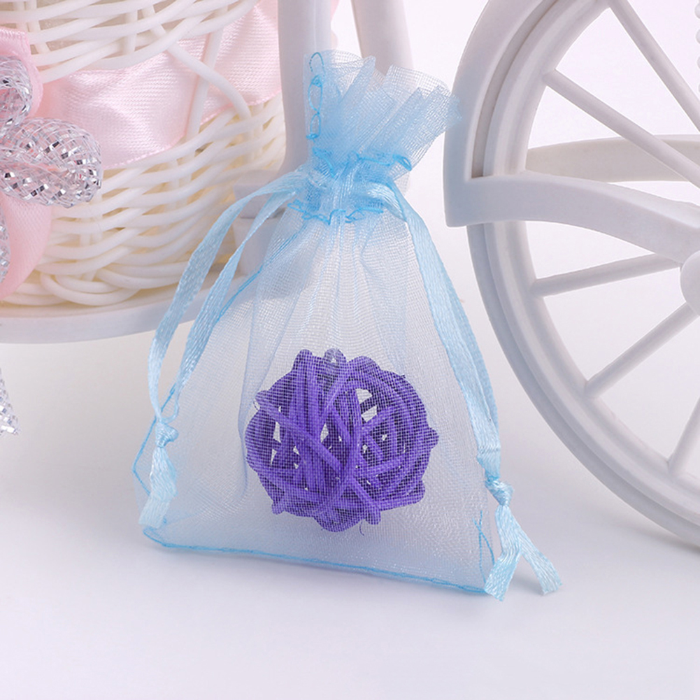 100pc Portable Organza Gift Bags Jewelry Candy Bag Wedding Favors Bags Mesh Bag 